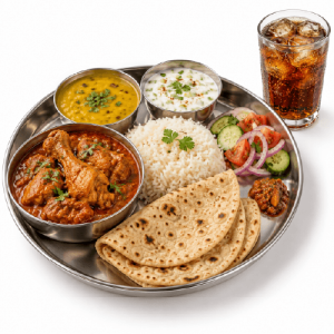 Chicken Thali with Drink 印度鸡肉塔哩套餐